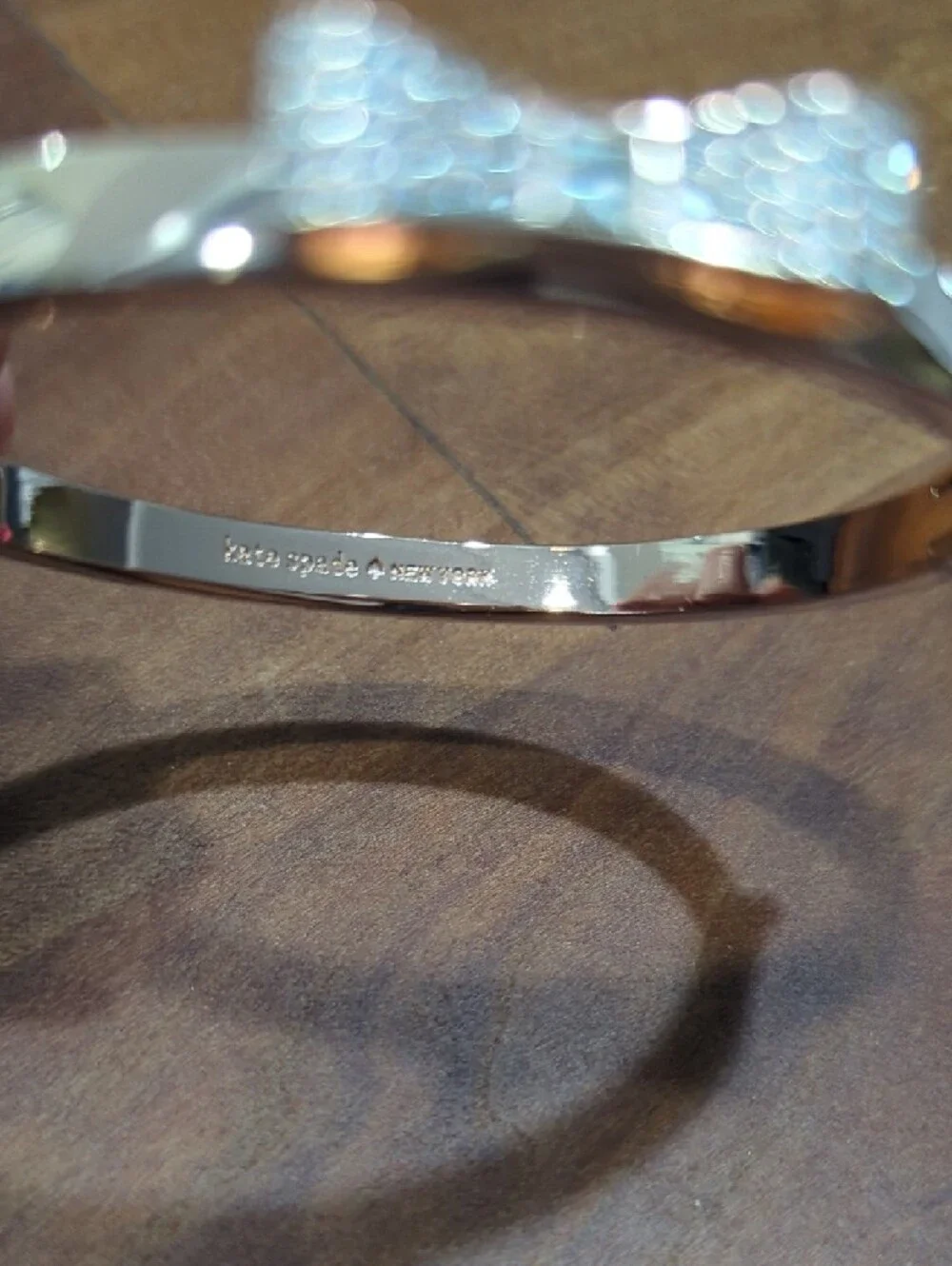 Kate Spade Rose Gold Bow Crystal Bangle Bracelet - Picture 2 of 3